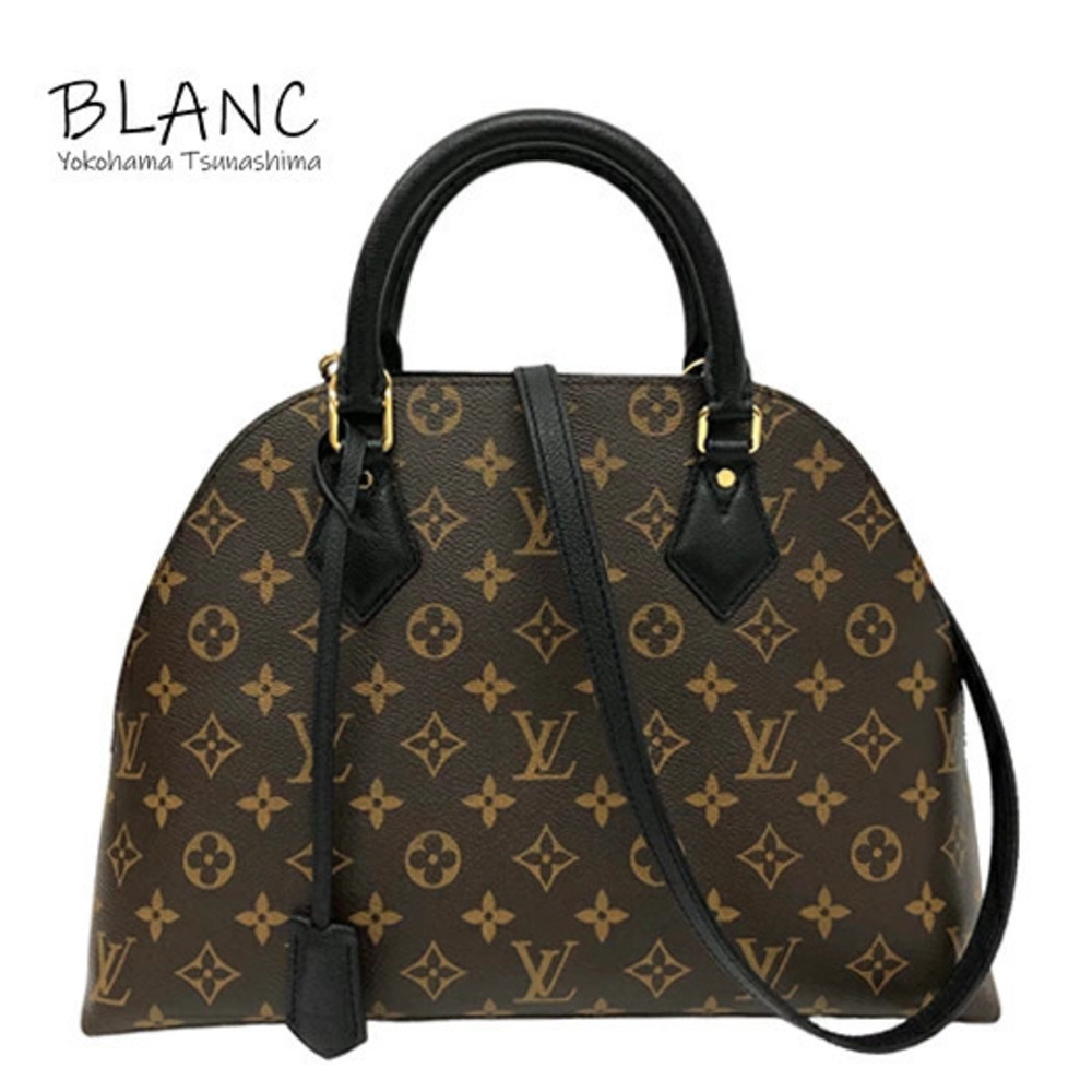 Louis Vuitton Alma Into Bag Monogram Leather 2Way Top Bag Noir Black Blanc White